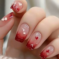 NA089 - Valentine's Day Heart-Shaped Nails